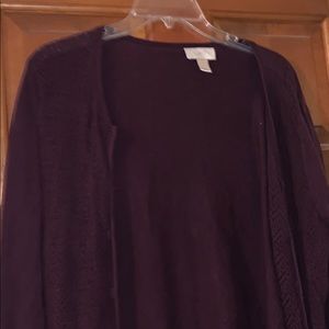 Loft cardigan large wine colored